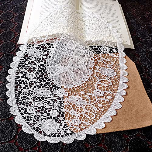 Wambere 2er Set Platzsets,Spitze Deckchen Untersetzer Tischset,Einfach Hohle Tischdecke aus Spitze,Bestickte ovale Tischdecke,Hitzebeständig und rutschfest,Ideal für Küche,Party,Hochzeit usw,Weiss Wambere 2er Set Platzsets,Spitze Deckchen Untersetzer Tischset,Einfach Hohle Tischdecke aus Spitze,Bestickte ovale Tischdecke,Hitzebeständig und rutschfest,Ideal für Küche,Party,Hochzeit usw,Weiss von Wambere