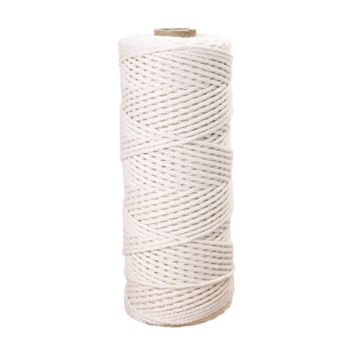 2mm x 100m Weiß Baumwollgarn Makramee Garn Cord Böhmisches Baumwollschnur Geflochtenes Baumwollseil Baumwollkordel Basteln Baumwollfaden für DIY Handgemachtes Kreativität Kunsthandwerk, von Wambere