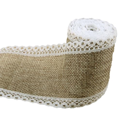 3 Rolle Juteband mit Spitze Spitzenband,10cmx2m Juteband Vintage Spitzenband Weiß Spitzenband Natürliche Sackleinen Hessische Jute Band Rolle für DIY Handwerk Geschenkverpackung Weihnachten Deko 3 Rolle Juteband mit Spitze Spitzenband,10cmx2m Juteband Vintage Spitzenband Weiß Spitzenband Natürliche Sackleinen Hessische Jute Band Rolle für DIY Handwerk Geschenkverpackung Weihnachten Deko von Wambere