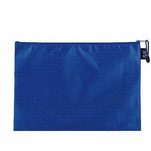 3 Stück Dokumententasche Wasserdichte Dokumentenmappe mit Reißverschluss Zipper File Taschen Für Datei Papier Dokumente Kosmetika Hausaufgaben Reiseutensilien,Blau,A4(34×24cm) von Wambere