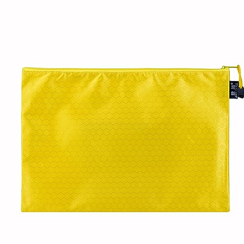 3 Stück Dokumententasche Wasserdichte Dokumentenmappe mit Reißverschluss Zipper File Taschen Für Datei Papier Dokumente Kosmetika Hausaufgaben Reiseutensilien,Gelb,B4(38×27.5cm) von Wambere