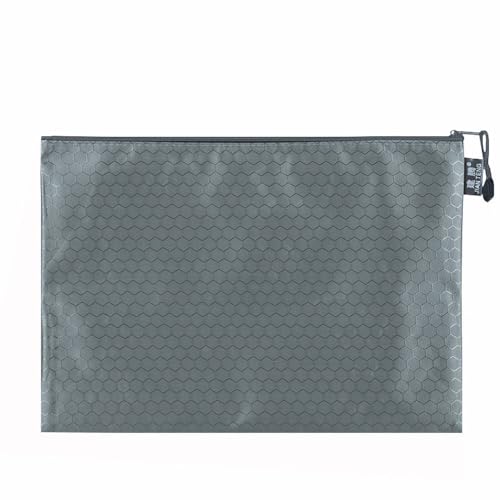 3 Stück Dokumententasche Wasserdichte Dokumentenmappe mit Reißverschluss Zipper File Taschen Für Datei Papier Dokumente Kosmetika Hausaufgaben Reiseutensilien,Grau,A5(24×18cm) von Wambere