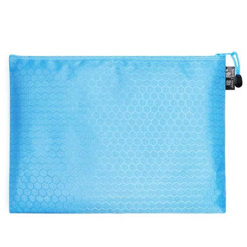 3 Stück Dokumententasche Wasserdichte Dokumentenmappe mit Reißverschluss Zipper File Taschen Für Datei Papier Dokumente Kosmetika Hausaufgaben Reiseutensilien,Himmelblau,B4(38×27.5cm) von Wambere
