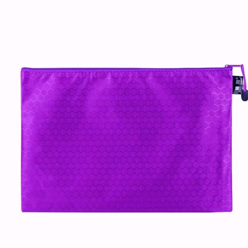 3 Stück Dokumententasche Wasserdichte Dokumentenmappe mit Reißverschluss Zipper File Taschen Für Datei Papier Dokumente Kosmetika Hausaufgaben Reiseutensilien,Lila,A5(24×18cm) von Wambere