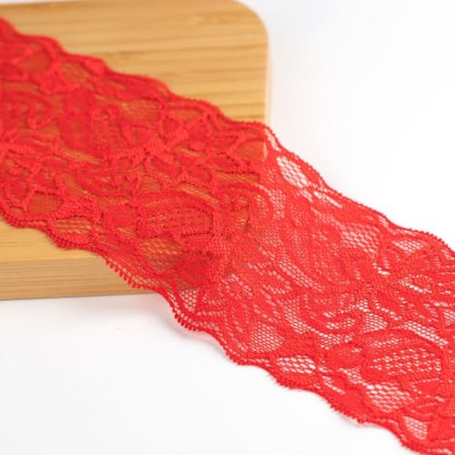 3 Yards 8cm Breite Elastizität Spitzenband Vintage Spitzenborte Spitzenbordüre Spitzen Borten Bänder Zierband Dekoband für DIY Nähen Handwerk Kleidung Unterwäsche Hochzeitskleid,Rot 3 Yards 8cm Breite Elastizität Spitzenband Vintage Spitzenborte Spitzenbordüre Spitzen Borten Bänder Zierband Dekoband für DIY Nähen Handwerk Kleidung Unterwäsche Hochzeitskleid,Rot von Wambere