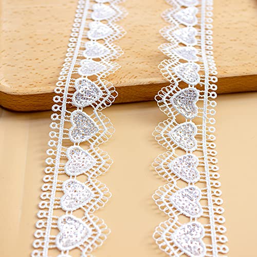 3.5cm Breite 5 Yard Vintage Herzförmig Pailletten Stickerei Spitze,Spitzenband Spitzenborte Dekoband Spitzenbordüre Geschenkband Zierband für Hochzeit DIY Basteln Kleidung Nähen,Weiss 3.5cm Breite 5 Yard Vintage Herzförmig Pailletten Stickerei Spitze,Spitzenband Spitzenborte Dekoband Spitzenbordüre Geschenkband Zierband für Hochzeit DIY Basteln Kleidung Nähen,Weiss von Wambere