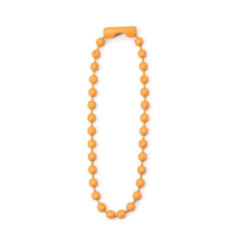 30 Stück 10cm Lang Etikettenkette Bunte Ballkette 2,4 mm Kugelkette Metall Hängekette Mit Verbindern Bead Chain Tag Kette für DIY Hängende Basteln Schlüsselanhänger Schmuckherstellung,Orange von Wambere