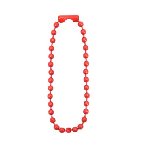 30 Stück 10cm Lang Etikettenkette Bunte Ballkette 2,4 mm Kugelkette Metall Hängekette Mit Verbindern Bead Chain Tag Kette für DIY Hängende Basteln Schlüsselanhänger Schmuckherstellung,Rot von Wambere