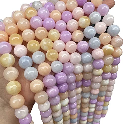 30 Stück 12 mm Natürliche gelbe Jade Runde Lose Perlen,Kristallperlen Bunte Glatte Perlen Schmuckherstellung Perlen Für DIY Handwerk Armbänder Halsketten Schmuckherstellung von Wambere