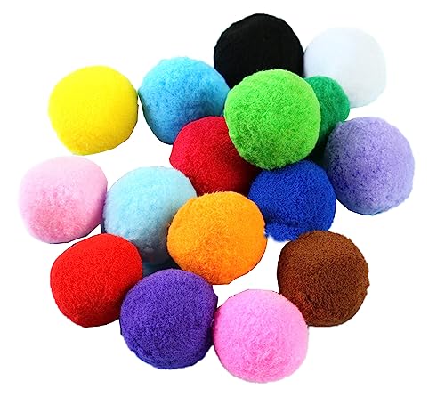 30 Stück Bunt Groß Pompons, Durchmesser 5cm Pompons zum Basteln,Elastische Pompons Plüsch Bälle,Pompons Bälle für Ostern Weihnachten Geburtstag Pompons für DIY Kreative Handwerk,Gemischte Farbe von Wambere