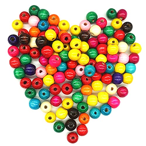 30 Stück Farbige Holzperlen Runde Holzperlen zum Auffädeln Perlen Bastelnperlen Lose Perlen Zwischenperlen Für DIY Handwerk Schmuckherstellung Armbänder Halsketten,Mischfarbe,25mm(Blende 5mm) von Wambere