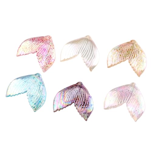 30 Stück Meerjungfrauenschwanz Anhänger Charm Anhänger Acryl Fischschwanzanhänger Schmuckanhänger Bastel Anhänger Für DIY Handwerk Armband Halskette Ohrringe Schmuckherstellung,Mischfarben von Wambere