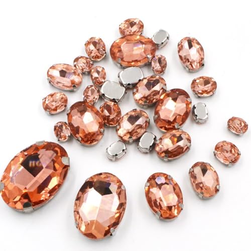 30 Stück Ovale Strasssteine Glitzersteine zum Annähen Strasssteine mit Loch Prong Einstellung Handgenähte Strasssteine für DIY Basteln Kunsthandwerk Scrapbook Kleidungsdekoration,Champagner 30 Stück Ovale Strasssteine Glitzersteine zum Annähen Strasssteine mit Loch Prong Einstellung Handgenähte Strasssteine für DIY Basteln Kunsthandwerk Scrapbook Kleidungsdekoration,Champagner von Wambere