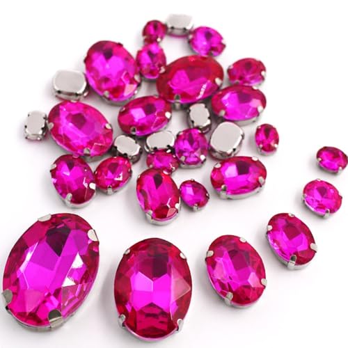 30 Stück Ovale Strasssteine Glitzersteine zum Annähen Strasssteine mit Loch Prong Einstellung Handgenähte Strasssteine für DIY Basteln Kunsthandwerk Scrapbook Kleidungsdekoration,Rosenrot 30 Stück Ovale Strasssteine Glitzersteine zum Annähen Strasssteine mit Loch Prong Einstellung Handgenähte Strasssteine für DIY Basteln Kunsthandwerk Scrapbook Kleidungsdekoration,Rosenrot von Wambere