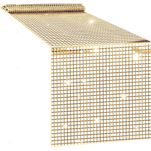 30 x 120 cm Disco Party Tischläufer,Discokugel Glitter Paillette Tabelrunner Tabellenläufer Tischdekoration für 70er 80er Jahre Disco Party Hochzeit Geburtstag Tanzparty Zubehör,Champagner Gold 30 x 120 cm Disco Party Tischläufer,Discokugel Glitter Paillette Tabelrunner Tabellenläufer Tischdekoration für 70er 80er Jahre Disco Party Hochzeit Geburtstag Tanzparty Zubehör,Champagner Gold von Wambere