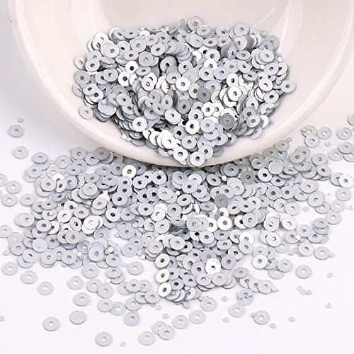 3000 Stück Pailetten kit paietten Pailletten basteln Lose Pailletten Cup Schillernde Spangles für DIY Kunsthandwerk Herstellung Nähen Aufkleben Auffädeln Glänzende Dekorative Hochzeit 3 mm,Silber von Wambere