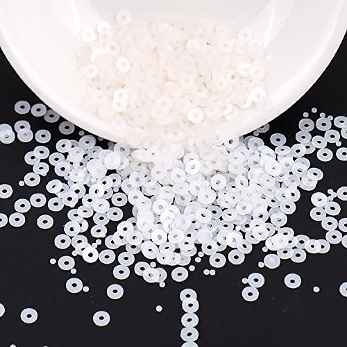 3000 Stück Pailetten kit paietten Pailletten basteln Lose Pailletten Cup Schillernde Spangles für DIY Kunsthandwerk Herstellung Nähen Aufkleben Auffädeln Glänzende Dekorative Hochzeit 3 mm,Weiss von Wambere