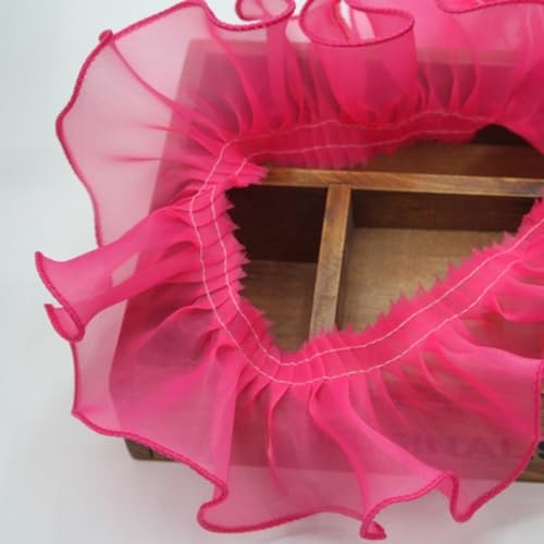 30m x 8cm Spitzenband Rüschenspitzeband Spitzenbordüre Spitzenborte Gekräuseltes Band Spitzenbesatz Zierband Dekoband für DIY Nähen Basteln Haarschmuck Hochzeit Kleidungsdekoration,Rosenrot 30m x 8cm Spitzenband Rüschenspitzeband Spitzenbordüre Spitzenborte Gekräuseltes Band Spitzenbesatz Zierband Dekoband für DIY Nähen Basteln Haarschmuck Hochzeit Kleidungsdekoration,Rosenrot von Wambere