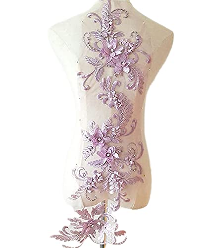 3D Spitze Flicken Applique Patch Stickerei Perlen Patches Blumenmotiv Spitzenbesatz für DIY Handwerk Nähen Ausschnitt Hochzeit Braut Kleidung Brautkleid Dekoration,Lila 3D Spitze Flicken Applique Patch Stickerei Perlen Patches Blumenmotiv Spitzenbesatz für DIY Handwerk Nähen Ausschnitt Hochzeit Braut Kleidung Brautkleid Dekoration,Lila von Wambere