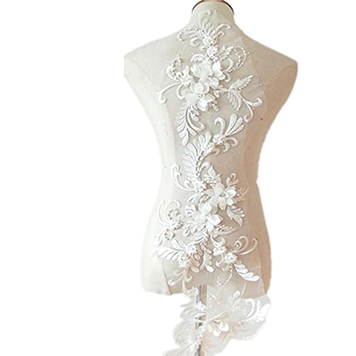 3D Spitze Flicken Applique Patch Stickerei Perlen Patches Blumenmotiv Spitzenbesatz für DIY Handwerk Nähen Ausschnitt Hochzeit Braut Kleidung Brautkleid Dekoration,Weiss 3D Spitze Flicken Applique Patch Stickerei Perlen Patches Blumenmotiv Spitzenbesatz für DIY Handwerk Nähen Ausschnitt Hochzeit Braut Kleidung Brautkleid Dekoration,Weiss von Wambere