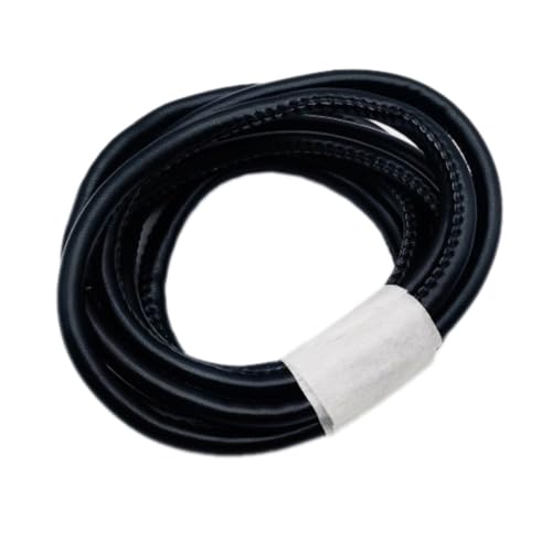 3m Durchmesser 6mm Rundes Lederseil Geflochtenes Lederband Lederschnur PU Lederschnüre Lederbänder für DIY Handwerk Basteln Taschengurtzubehör Gepäckzubehör Schmuckherstellung,Schwarz von Wambere