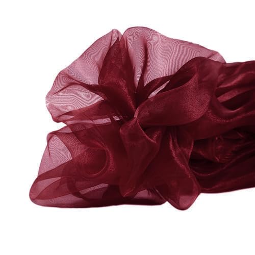 3m x 150cm Organza Stoffe zum Nähen Meterware Organzastoff Dekostoff Bekleidungsstoffe für DIY Kunsthandwerk Basteln Vorhänge Tischdecken Hochzeit Party Kleidungsdekoration,Weinrot von Wambere