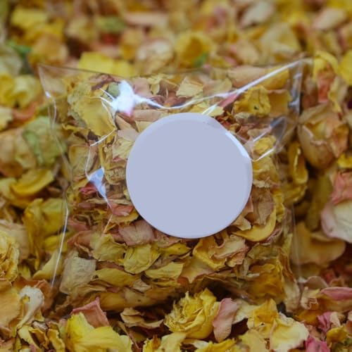 3x10g Blütenkonfetti Natürliche Getrocknete Rosenblätter Konfetti Hochzeitsfeier Dekoration Hochzeitskonfetti Abbaubare Getrocknete Blütenblätter für DIY Handwerk Zubehör,Gelb Rosa von Wambere