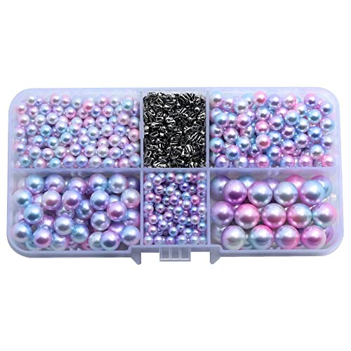 4-10mm Perlen zum Basteln Bastelperlen Kunstperle Schmuckherstellung Runde Bunte Schmuckperlen für Halsketten Armbänder Hochzeit Dekoration Vasenfüller,Kleidung, Taschen, Röcke,Lila 600 Stück von Wambere