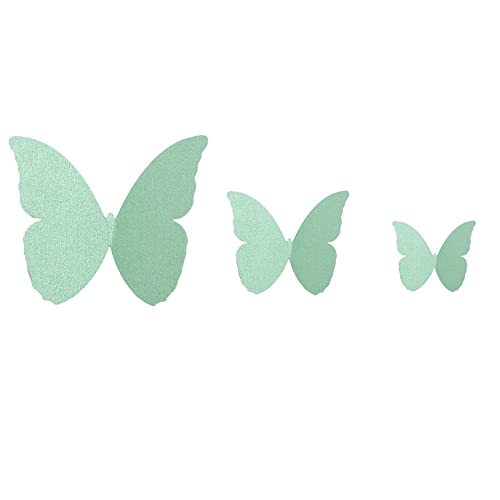 48 Stück 3D Schmetterling Wandaufkleber Abnehmbar Schmetterling Aufkleber Wandtattoos,für Heim Hochzeit Dekor Wohnzimmer Kinder-Zimmer Mädchen Küche Fenster Möbel Party Wand-Tisch-Deko,Blau von Wambere