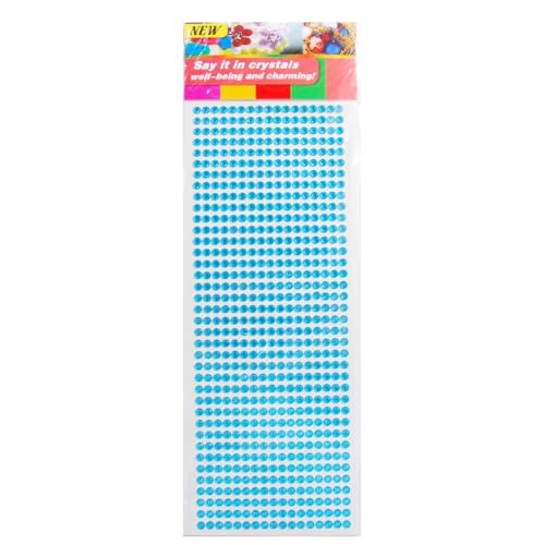 5 Blatt 3mm Strassaufkleber Acryl Strasssteine Glitzersteine Selbstklebend trasssteine Sticker Schmucksteine Aufkleber Glitzersteine für DIY Handwerk Fotorahmen Grußkarten Scrapbooking,Blauer See von Wambere