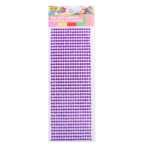 5 Blatt 3mm Strassaufkleber Acryl Strasssteine Glitzersteine Selbstklebend trasssteine Sticker Schmucksteine Aufkleber Glitzersteine für DIY Handwerk Fotorahmen Grußkarten Scrapbooking,Dunkellila von Wambere