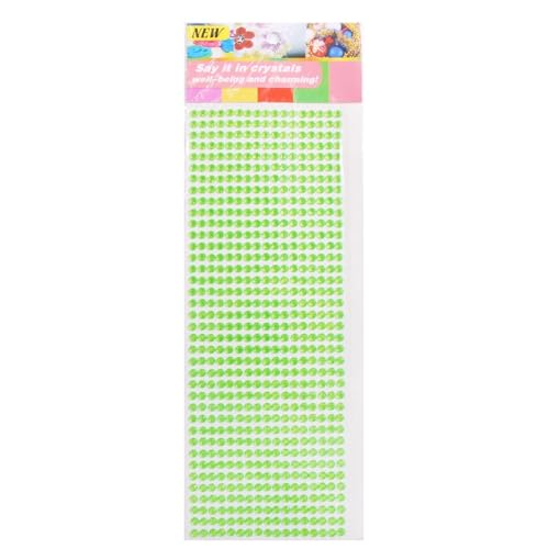 5 Blatt 3mm Strassaufkleber Acryl Strasssteine Glitzersteine Selbstklebend trasssteine Sticker Schmucksteine Aufkleber Glitzersteine für DIY Handwerk Fotorahmen Grußkarten Scrapbooking,Grün von Wambere