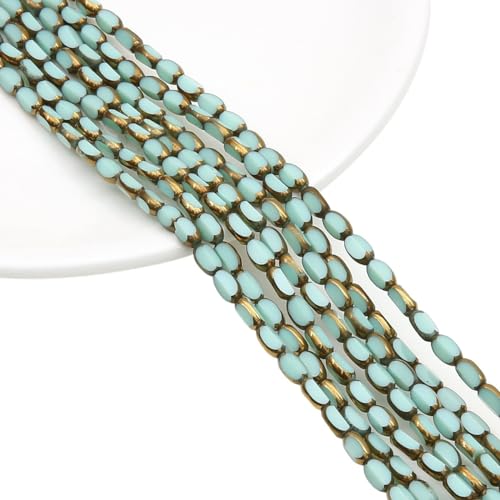 5 Spieß Oval 4x6mm Perlen,Mini Glasperlen DIY Perlen zum Auffädeln mit für Geschenkidee Armbänder, Perlen zum Auffädeln für Weihnachten Geburtstage Armband Armbänder Schmuckherstellung Pfauengrün 5 Spieß Oval 4x6mm Perlen,Mini Glasperlen DIY Perlen zum Auffädeln mit für Geschenkidee Armbänder, Perlen zum Auffädeln für Weihnachten Geburtstage Armband Armbänder Schmuckherstellung Pfauengrün von Wambere