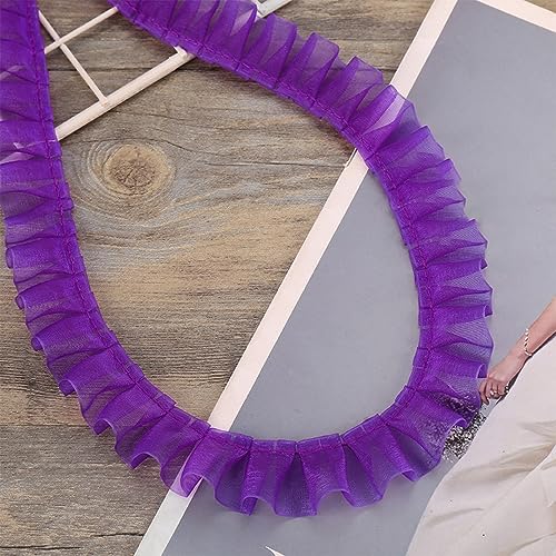 5 Yards 2.5 cm Spitzenband Gerafftes Rüschen Spitzenborte Elastisches Stoff Spitzenbesatz,Vintage Spitze-Borten Deko,für DIY Nähen Handwerk Hochzeit Deko Scrapbooking Geschenkverpackung,Lila 5 Yards 2.5 cm Spitzenband Gerafftes Rüschen Spitzenborte Elastisches Stoff Spitzenbesatz,Vintage Spitze-Borten Deko,für DIY Nähen Handwerk Hochzeit Deko Scrapbooking Geschenkverpackung,Lila von Wambere