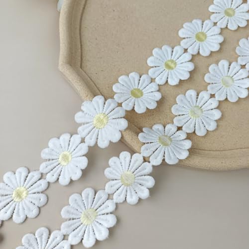 5 Yards 5 cm Gänseblümchenspitze Stickereispitze Blumenband Blumen Spitzenband Spitzenbordüre Geschenkband Spitzenborte Dekoband Zierband für Nähen DIY Handwerk Kleidungsdekoration,G 5 Yards 5 cm Gänseblümchenspitze Stickereispitze Blumenband Blumen Spitzenband Spitzenbordüre Geschenkband Spitzenborte Dekoband Zierband für Nähen DIY Handwerk Kleidungsdekoration,G von Wambere