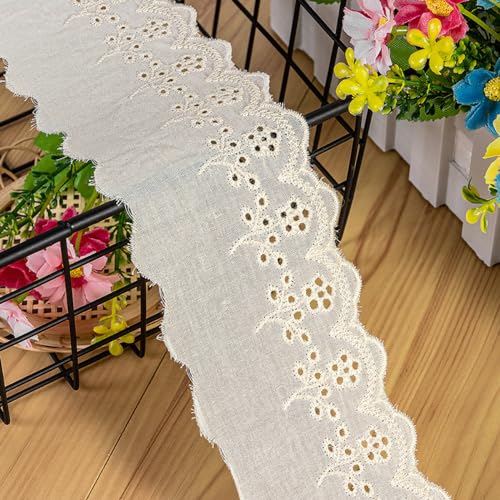 5 Yards 5cm Vintage Baumwolle Spitzenband Spitzenborte Dekoband Zierband Spitzenbordüre Spitzenstoff Geschenkband für Nähen DIY Basteln Kleidungsdekoration Hochzeit Deko Scrapbooking,Creme 5 Yards 5cm Vintage Baumwolle Spitzenband Spitzenborte Dekoband Zierband Spitzenbordüre Spitzenstoff Geschenkband für Nähen DIY Basteln Kleidungsdekoration Hochzeit Deko Scrapbooking,Creme von Wambere