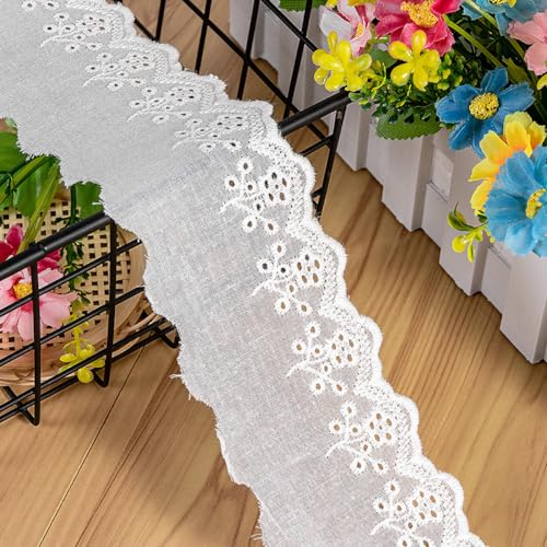 5 Yards 5cm Vintage Baumwolle Spitzenband Spitzenborte Dekoband Zierband Spitzenbordüre Spitzenstoff Geschenkband für Nähen DIY Basteln Kleidungsdekoration Hochzeit Deko Scrapbooking,Weiß A 5 Yards 5cm Vintage Baumwolle Spitzenband Spitzenborte Dekoband Zierband Spitzenbordüre Spitzenstoff Geschenkband für Nähen DIY Basteln Kleidungsdekoration Hochzeit Deko Scrapbooking,Weiß A von Wambere