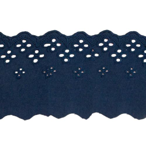5 Yards 8cm Baumwolle Spitzenband Häkelband Spitzenbordüre Spitzenborte Spitzenbesatz Zierband Dekoband für Nähen DIY Handwerk Basteln Kleidung Haarschmuck Hochzeit Dekorieren,Navy blau von Wambere