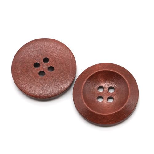 50 Stück 15mm Natürliche Holzknöpfe handgefertigte Knöpfe Hölzerne Runde Knöpfe 4 Löcher Knöpfen für DIY Basteln Kunsthandwerk Stricken Nähen von Kleidung Mantel Hüten Taschen,Rotbraun D von Wambere