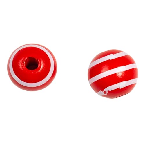 50 Stück 16mm Holzperlen Bunte Holzperlen Runde Gestreifte Holzperlen Lose Perlen mit Loch Bastelnperlen zum Auffädeln für DIY Handwerk Armbänder Halsketten Schmuckherstellung,Rot Weiß 50 Stück 16mm Holzperlen Bunte Holzperlen Runde Gestreifte Holzperlen Lose Perlen mit Loch Bastelnperlen zum Auffädeln für DIY Handwerk Armbänder Halsketten Schmuckherstellung,Rot Weiß von Wambere