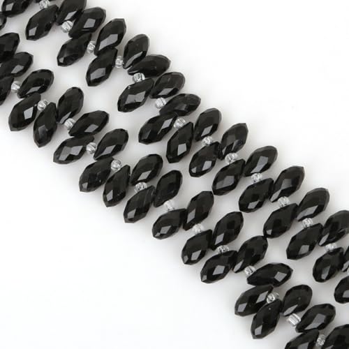 50 Stück 6x12mm Facettierte Perlen Glasperlen,Glitzerperlen Bunte Perlen für Armbänder für Basteln Schmuckherstellung DIY Halsketten, Armbänder Ohrringe,Schwarz 50 Stück 6x12mm Facettierte Perlen Glasperlen,Glitzerperlen Bunte Perlen für Armbänder für Basteln Schmuckherstellung DIY Halsketten, Armbänder Ohrringe,Schwarz von Wambere