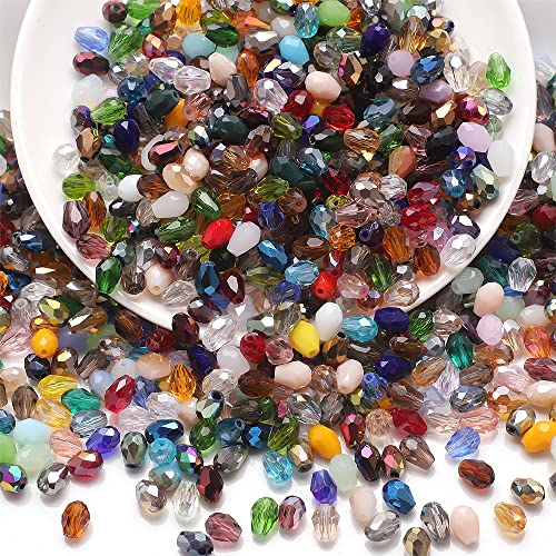 50 Stück 6x8mm Tropfenform Glasperle Simulierter Kristall Perlen Kristall Glas Perlen Bunte Glasperlen für Handwerk Armband Schmuck Ringen Halsketten Geschenk Ohrring-Anhänger,Mischfarbe 50 Stück 6x8mm Tropfenform Glasperle Simulierter Kristall Perlen Kristall Glas Perlen Bunte Glasperlen für Handwerk Armband Schmuck Ringen Halsketten Geschenk Ohrring-Anhänger,Mischfarbe von Wambere