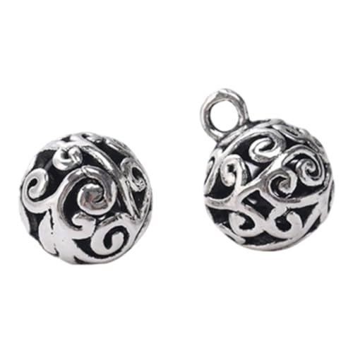 50 Stück Knöpfe aus Metall Vintage Ösenknöpfe Trachtenknöpfe Gemusterte Hohle Metallkugelknöpfe Dekorative Knöpfe für Hanfu und Cheongsams zum Nähen DIY Basteln Nähen Dekorationen,Silber von Wambere
