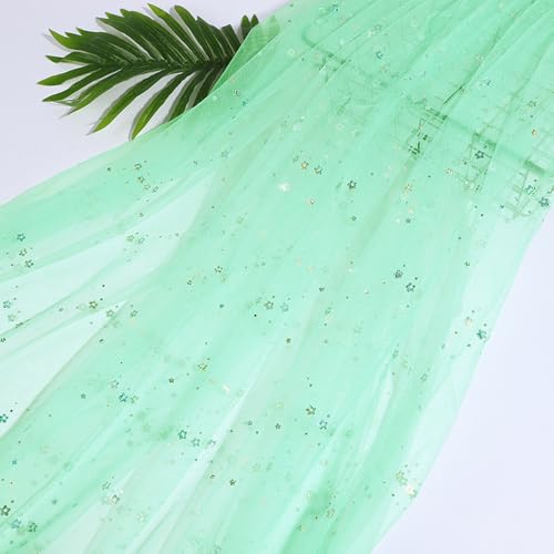 500cm x 150 cm Glitzer Tüllstoff Glitzernder Stoff,Pflaumenblüten-Tüllstoff mit Pailletten,Deko Stoffe Tulle Fabric,für DIY Nähen Handwerk Geschenkverpackung Hochzeit Party Deko,Grün 500cm x 150 cm Glitzer Tüllstoff Glitzernder Stoff,Pflaumenblüten-Tüllstoff mit Pailletten,Deko Stoffe Tulle Fabric,für DIY Nähen Handwerk Geschenkverpackung Hochzeit Party Deko,Grün von Wambere