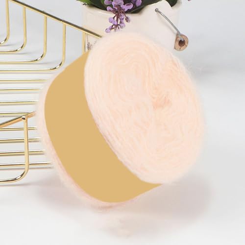 50g Feines Mohair Wollgarn,Wolle zum Häkeln und Stricken,Weiches Wollgarn Handstrickgarn Häkelgarn Yarn Crochet für DIY Basteln Kunsthandwerk Mützen Schals Kleidungsdekoration,Champagner von Wambere