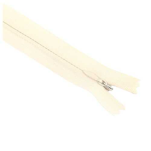 6 Stück Unsichtbarer Reißverschluss Verdeckter Reißverschluss Geschlossener Reißverschluss zum Nähen und Basteln für DIY Handwerk Handtasche Taschenzubehör Kleidungsdekoration,Beige,40cm von Wambere