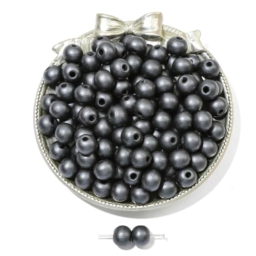 60 Stück 10mm Farbige Holzperlen Runde Holzperlen zum Auffädeln Perlen Bastelnperlen Lose Perlen mit Loch Zwischenperlen Für DIY Handwerk Schmuckherstellung Armbänder Halsketten,Schwarz 60 Stück 10mm Farbige Holzperlen Runde Holzperlen zum Auffädeln Perlen Bastelnperlen Lose Perlen mit Loch Zwischenperlen Für DIY Handwerk Schmuckherstellung Armbänder Halsketten,Schwarz von Wambere