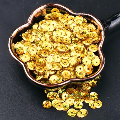 6000 Stück Durchmesser 6mm Pailletten,Pailletten zum Basteln,Lose Pailletten Sequin mit Loch,für DIY Nähen Basteln Kunsthandwerk Schmuckherstellung Kleidungsdekoration Nagelkunst,Gold A 6000 Stück Durchmesser 6mm Pailletten,Pailletten zum Basteln,Lose Pailletten Sequin mit Loch,für DIY Nähen Basteln Kunsthandwerk Schmuckherstellung Kleidungsdekoration Nagelkunst,Gold A von Wambere