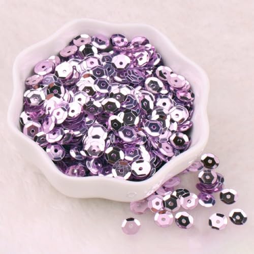 6000 Stück Durchmesser 6mm Pailletten,Pailletten zum Basteln,Lose Pailletten Sequin mit Loch,für DIY Nähen Basteln Kunsthandwerk Schmuckherstellung Kleidungsdekoration Nagelkunst,Purpur Rosa von Wambere