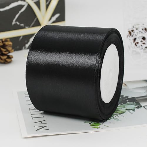 7.5cm x 22M Band Satinband Geschenkband Schleifenband Ribbon Satinbänder Stoffband Dekoband für DIY Basteln Geschenkverpackung Hochzeit Party Geburtstag Weihnachten Dekoration,Schwarz 7.5cm x 22M Band Satinband Geschenkband Schleifenband Ribbon Satinbänder Stoffband Dekoband für DIY Basteln Geschenkverpackung Hochzeit Party Geburtstag Weihnachten Dekoration,Schwarz von Wambere